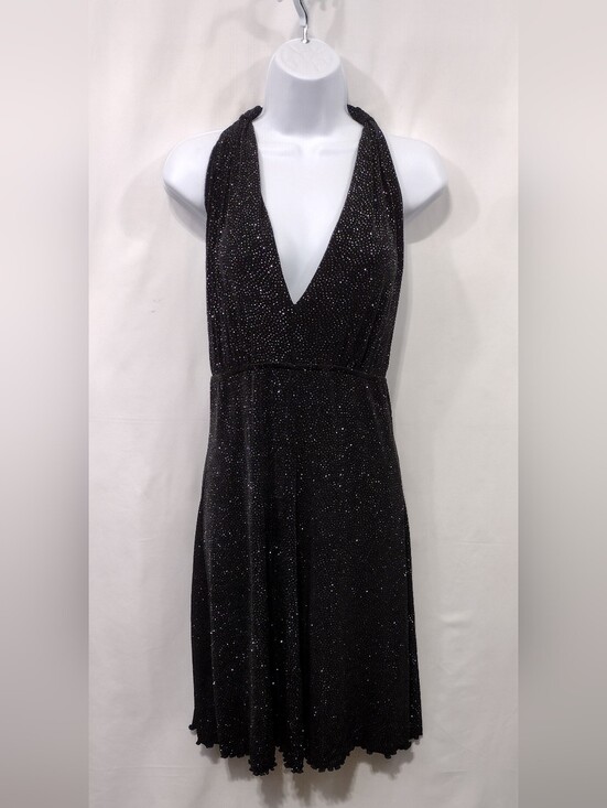 Styleworks Dresses & Skirts - Styleworks Sparkle V-Neck Dress Women's 12 Black Party Retro Y2K 90s Romantic